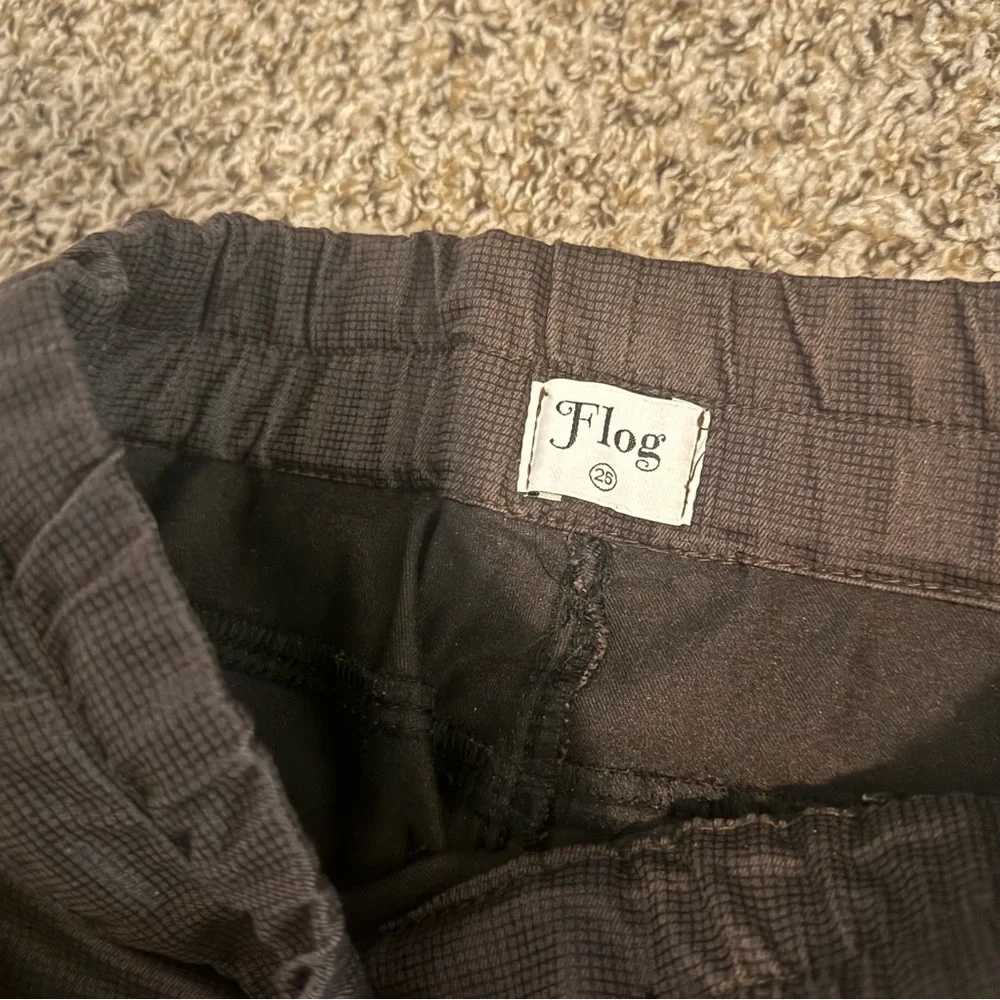 Bevy Flog Shely Pants Brown Straight with Drawstring Elastic Waist Womens 25 - Picture 11 of 13